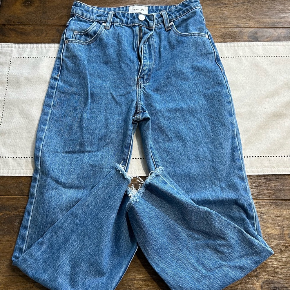 ROLLA'S Two-Tone Blue Denim Jeans